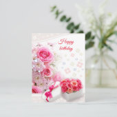 Geburtstags-Rose Feiertagskarte (Stehend Vorderseite)