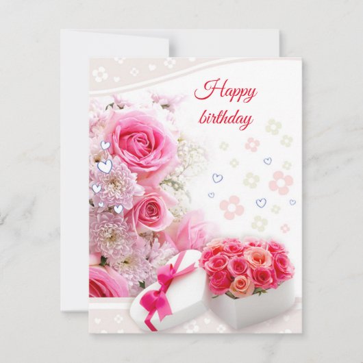 Geburtstags-Rose Feiertagskarte (Vorderseite)