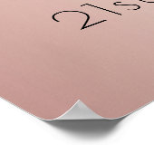 Geburtstags-Rose Goldblume Glitzer Empfang Poster (Ecke)