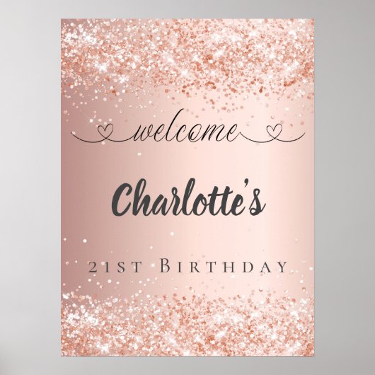 Geburtstags-Rose Goldbrasse Poster (Vorne)