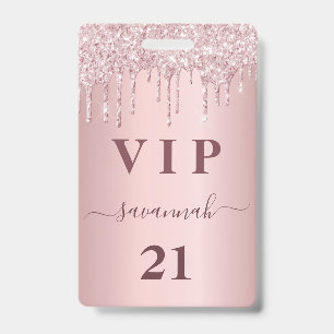 Geburtstags-Rosé-Tropfen Name VIP-Pass Ausweis