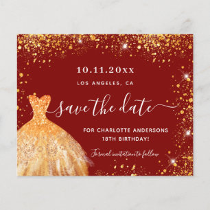 Geburtstags-rot-gold-Kleid-Save-the-Date-Karte