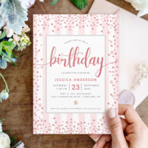 Geburtstags-Röte rosa Roségold Glitter Schrift chi