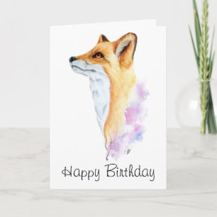 Geburtstags-Rotfuchs-Aquarell-Geburtskarte Karte