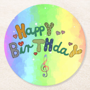 Geburtstags runder pappuntersetzer