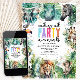 Geburtstags-Safari-Party für Kinder Einladung