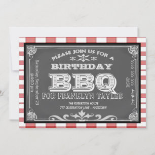 Geburtstags-Schiefertafel-BBQ Einladung
