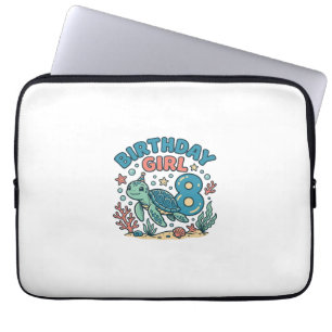Geburtstags-Schildkröte 8. Geburtstags-Shirt-Desig Laptopschutzhülle
