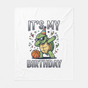 Geburtstags-Schildkröte-Basketball-Party-Vektor-De Fleecedecke