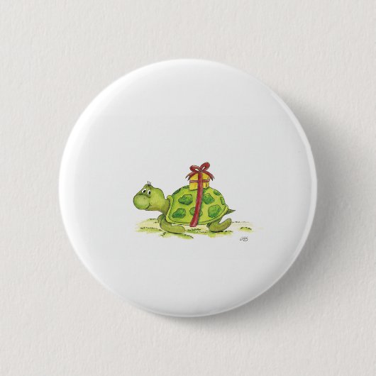 Geburtstags-Schildkröte Button (Vorderseite)