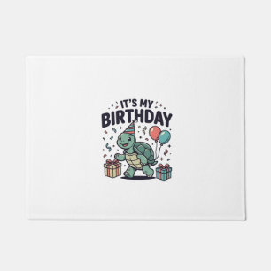 Geburtstags-Schildkröten-Party-Vektordesign_1 Fußmatte