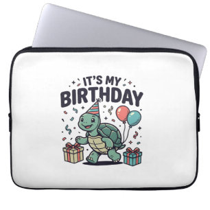 Geburtstags-Schildkröten-Party-Vektordesign_1 Laptopschutzhülle