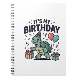Geburtstags-Schildkröten-Party-Vektordesign_1 Notizblock