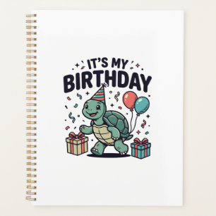 Geburtstags-Schildkröten-Party-Vektordesign_1 Planer