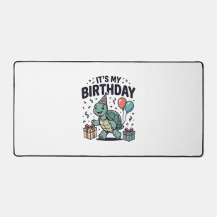 Geburtstags-Schildkröten-Party-Vektordesign_1 Schreibtischunterlage