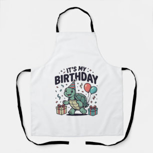 Geburtstags-Schildkröten-Party-Vektordesign_1 Schürze