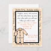 Geburtstags-Schlummer-Party Einladung (Vorne/Hinten)