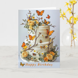 Geburtstags Schmetterlinge Rosen Gänseblümchen Lan Karte