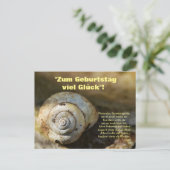 Geburtstags Schneckenpost Postkarte (Stehend Vorderseite)