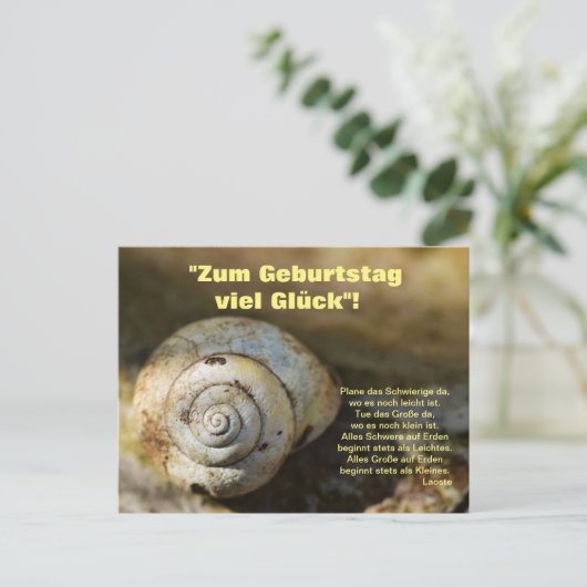 Geburtstags Schneckenpost Postkarte (Stehend Vorderseite)