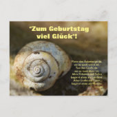 Geburtstags Schneckenpost Postkarte (Vorderseite)
