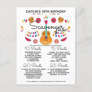 Geburtstags-Schnitzeljagd-Spiel Kinder-Fiesta-Part Ankündigungspostkarte