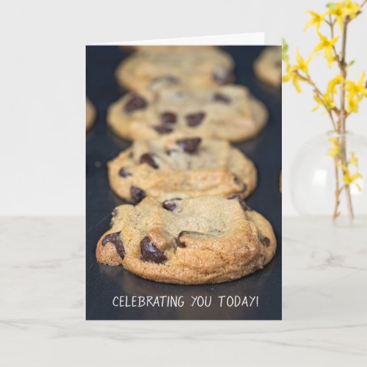 Geburtstags-Schokoladensplitterplätzchen Karte (Gelbe Blume)