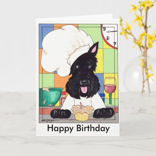 GEBURTSTAGS-SCHOTTE KARTE (Gelbe Blume)