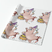 Geburtstags-Schweinepartying Geschenkpapier (Ungerollt)