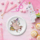 Geburtstags-Schweinepartying Pappteller (Party)