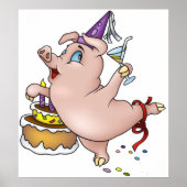 Geburtstags-Schweinepartying Poster (Vorne)