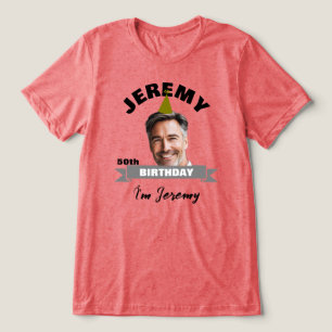 Geburtstags-Shirt mit Namen, Jahr und Foto Tri-Blend Shirt