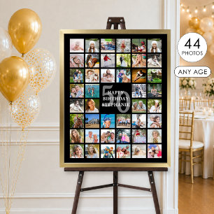 Geburtstags-Simple-44-Fotocollage mit benutzerdefi Poster