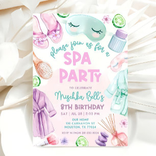 Geburtstags-Spa für Mädchen, Glamour-Party zum Geb Einladung