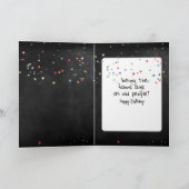 Geburtstags-Spaß auf schwarz Karte (Innenseite)