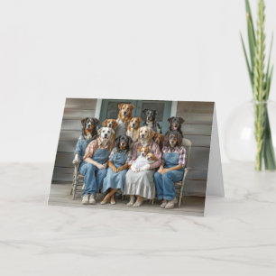 Geburtstags-Spaß Hunde-Familienportrait Karte