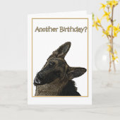 Geburtstags-Spaß-Schäferhund-Illustration Karte (Gelbe Blume)