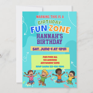Geburtstags-Spaßzone, Kinder feiern Geburtstag Einladung