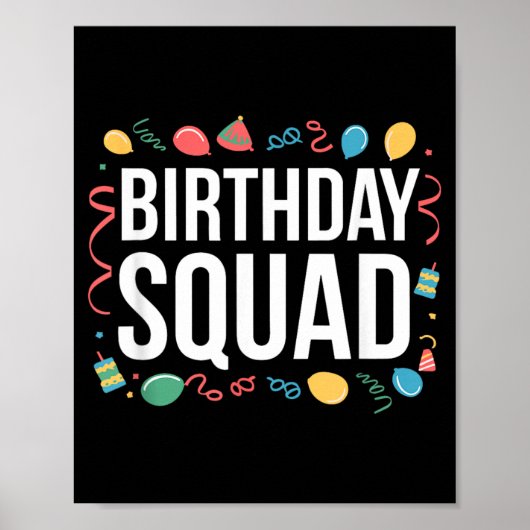 Geburtstags-Squad Geburtstagsfeier-Crew Poster (Vorne)