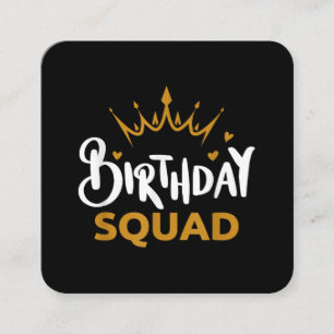 Geburtstags-Squad-Partei passende lustige Familien Quadratische Visitenkarte