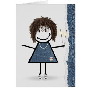 Geburtstags-Stäbchenmädchen mit Funken