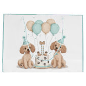 Geburtstags-Standard-Doodle-Hunde Große Geschenktüte (Rückseite)