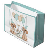 Geburtstags-Standard-Doodle-Hunde Große Geschenktüte (Vorderseite Schrägansicht)