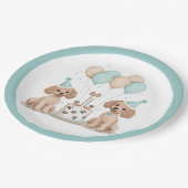 Geburtstags-Standard-Doodle-Hunde Pappteller (Schrägansicht)