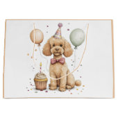 Geburtstags Standard Pudel Hund Große Geschenktüte (Vorderseite)
