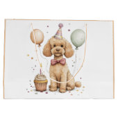 Geburtstags Standard Pudel Hund Große Geschenktüte (Rückseite)