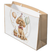 Geburtstags Standard Pudel Hund Große Geschenktüte (Rückseite Schrägansicht)