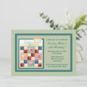 Geburtstags-Steppdecken-Einladung Einladung (Stehend Vorderseite)