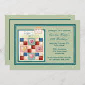 Geburtstags-Steppdecken-Einladung Einladung (Vorne/Hinten)