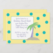 Geburtstags-Strand-Schlag-Einladungen Einladung (Vorne/Hinten)